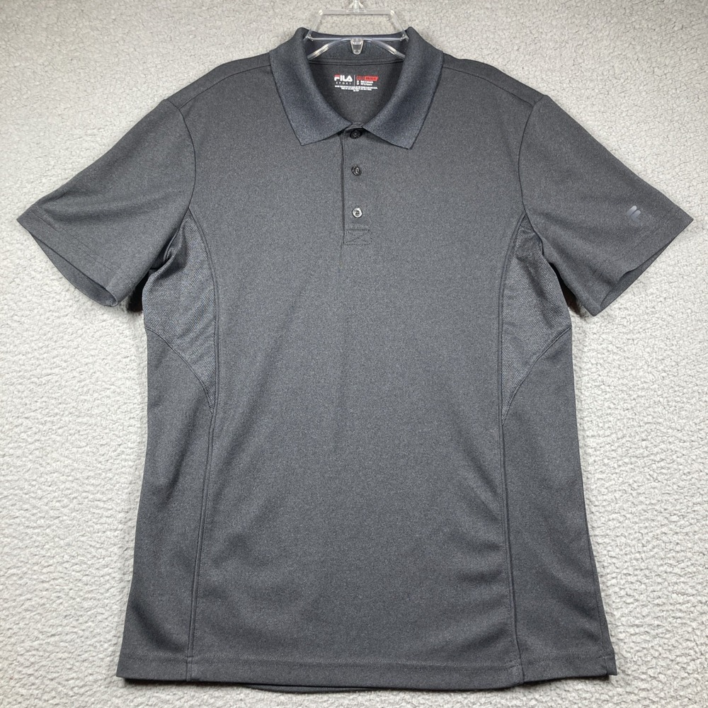 Fila Sport Golf Polo Shirt Men's Small Gray Athletic Fit Short Sleeve Athleisure